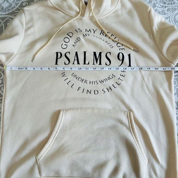 Hoodie Sweatshirt Unisex Medium Beige Christian Pullover Fleece Comfy Casual - Picture 5 of 11